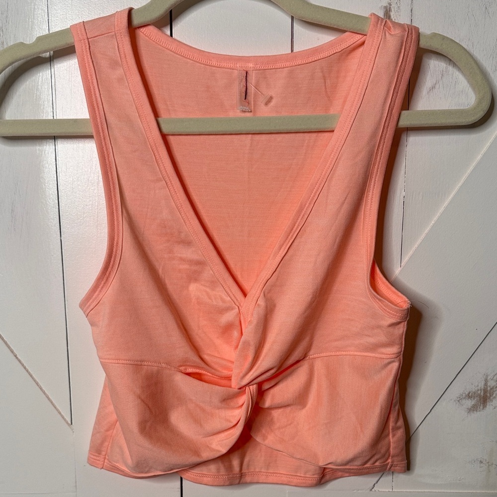 Revolve Free People Movement New Moon Peach Twist Front Tank
